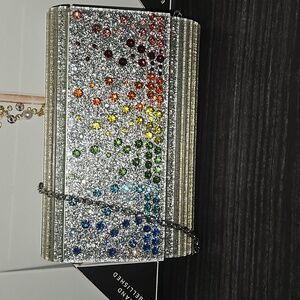 KURT GEIGER LONDON Crystals Acrylic /leather clutch/Crossbody